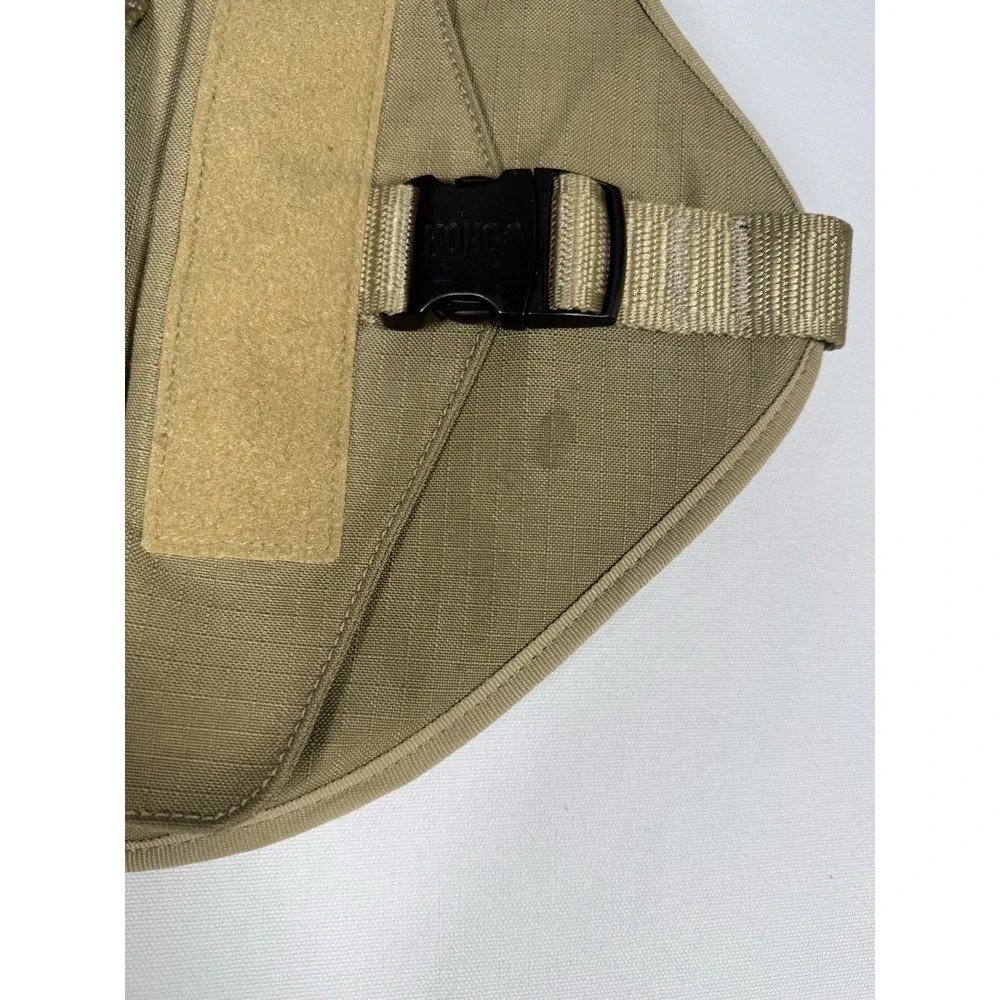 KONG Tactical Dog Harness Vest Size Large with Carry Pouches Handle Tan Khaki